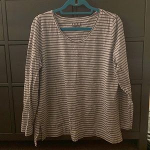 Loft XL striped gray and white shirt